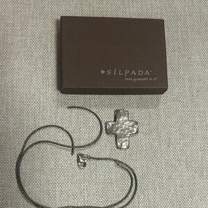 Silpada Hammered Cross Pendant.925 Sterling Silver N0732